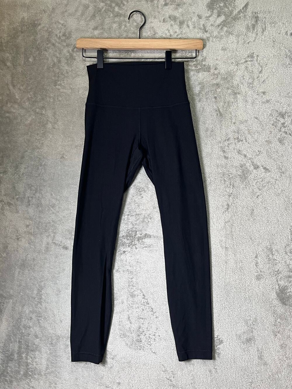 Lululemon Align Ribbed High Rise Pant 25' Black Size 4 Yoga Leggings Nulu